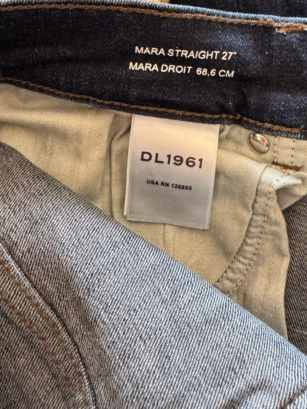 DL1961 Mara Straight Ankle‎ Mid Rise Instasculpt Dark Indigo Jeans Size 32 - Picture 9 of 10
